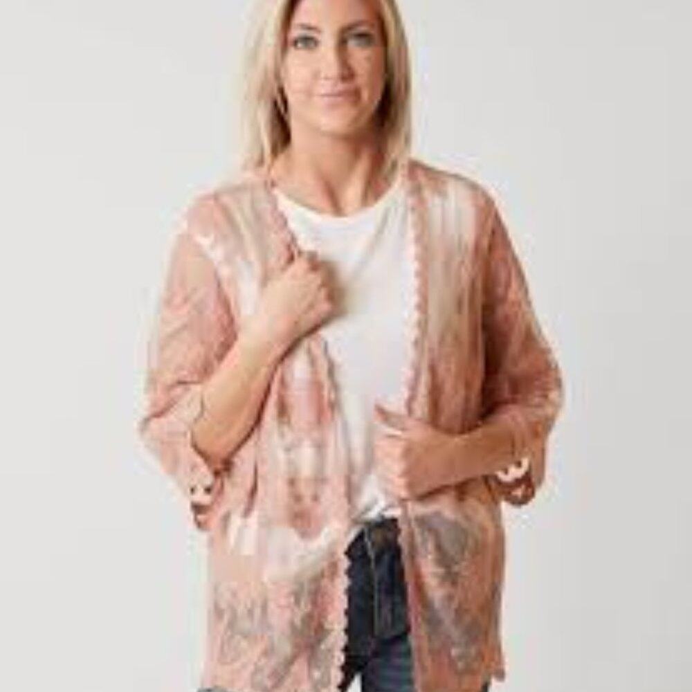 Daytrip Mesh Cardigan Blush Pink Taupe Size Small